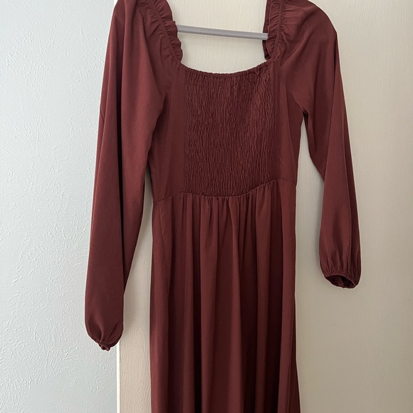 Maroon Ruffle Dress - Picture 6 of 7